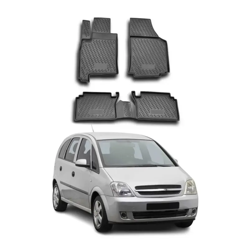 Finale Aktion OMAC Gummimatten Fußmatten für Opel Meriva 2003-2010 TPE Automatten Schwarz 4x
