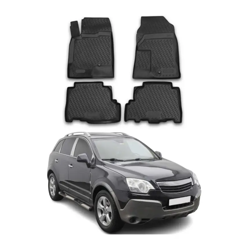 Solange Der Vorrat Reicht OMAC Gummimatten Fußmatten für Opel Antara 2006-2017 TPE Automatten Schwarz 4x