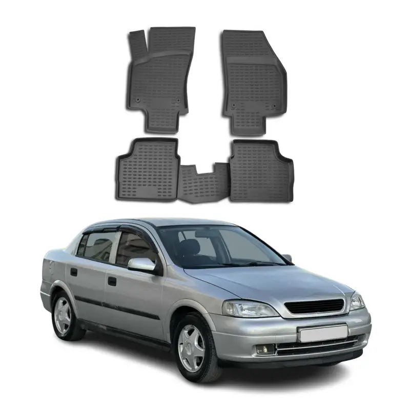 OMAC Gummimatten Fußmatten für Opel Astra H Stufenheck 2007-2014 TPE Schwarz 4x Günstig