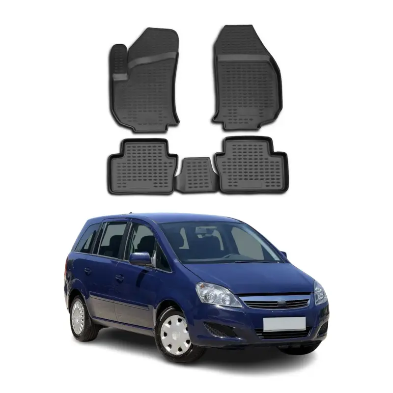 OMAC Gummimatten Fußmatten für Opel Zafira B 2005-2014 TPE Automatten Schwarz 4x Beliebt