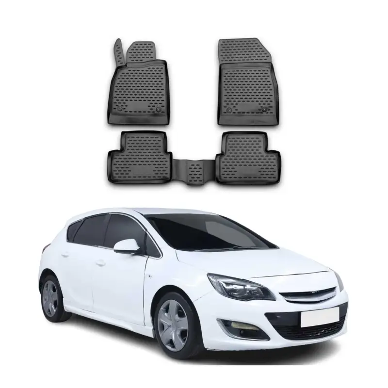 Schnäppchen OMAC Gummimatten Fußmatten für Opel Astra J 2009-2018 TPE Automatten Schwarz 4x