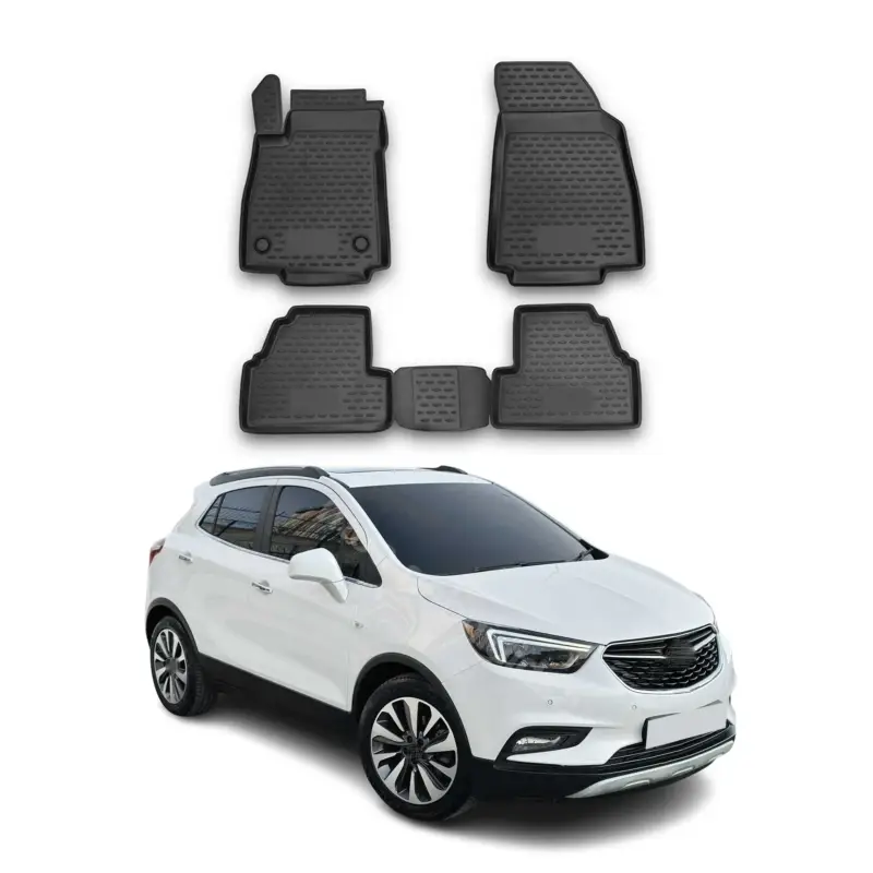 OMAC Gummimatten Fußmatten für Opel Mokka Mokka X 2012-2020 TPE Schwarz 4x Markenprodukt