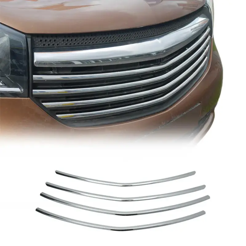 Zertifiziert Kühlergrill Leisten Grillleisten für Opel Vivaro 2014-2019 Edelstahl Silber 4tlg