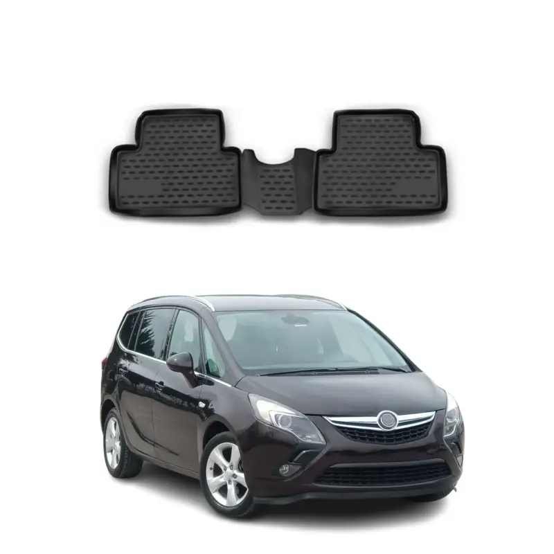 OMAC Gummimatten Fußmatten für Opel Zafira C 2011-2019 Reihe TPE Schwarz 2x Nur Heute