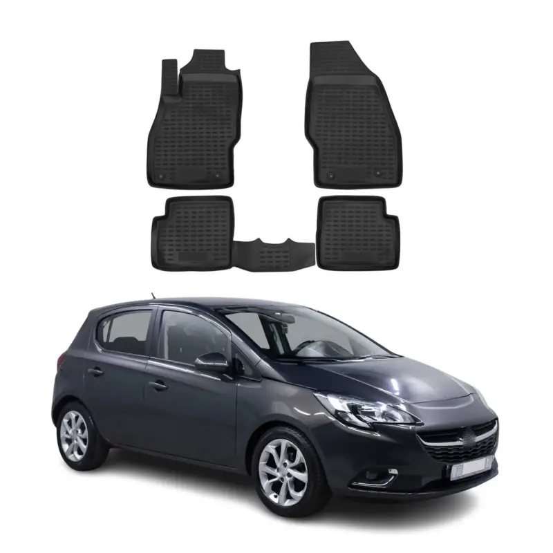 OMAC Gummimatten Fußmatten für Opel Corsa 2014-2019 TPE Automatten Schwarz 4x Rabatt