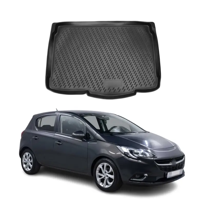 Versand Am Gleichen Tag Kofferraummatte Kofferraumwanne für Opel Corsa 2014-2020 Gummi TPE Schwarz