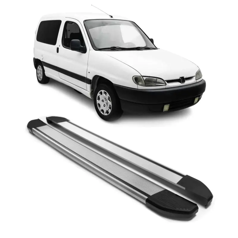 Alu Seitenschweller Trittbretter für Peugeot Partner 1996-2008 Silber 2tlg Echt