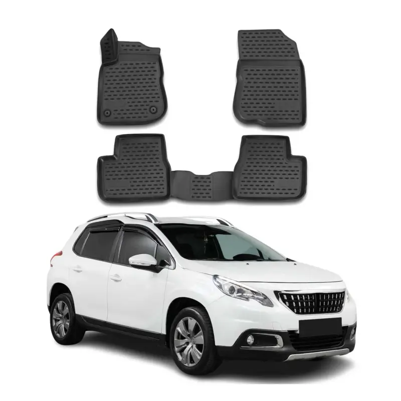 Begrenztes Angebot OMAC Gummimatten Fußmatten für Peugeot 2008 2014-2019 TPE Automatten Schwarz 4x