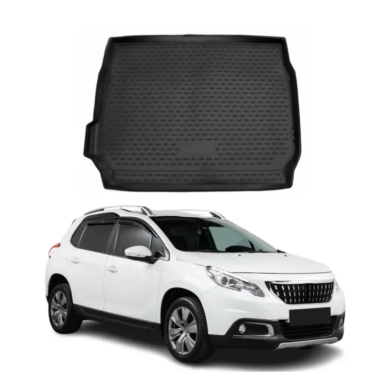 Kofferraummatte Kofferraumwanne für Peugeot 2008 2013-2019 Gummi TPE Schwarz Expressversand