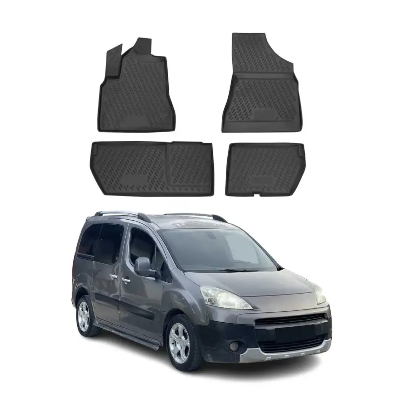 OMAC Gummimatten Fußmatten für Peugeot Partner 2008-2018 TPE Matten Schwarz 4x Neu
