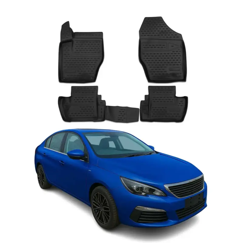 Preisreduziert OMAC Gummimatten Fußmatten für Peugeot 408 2010-2014 TPE Automatten Schwarz 4x