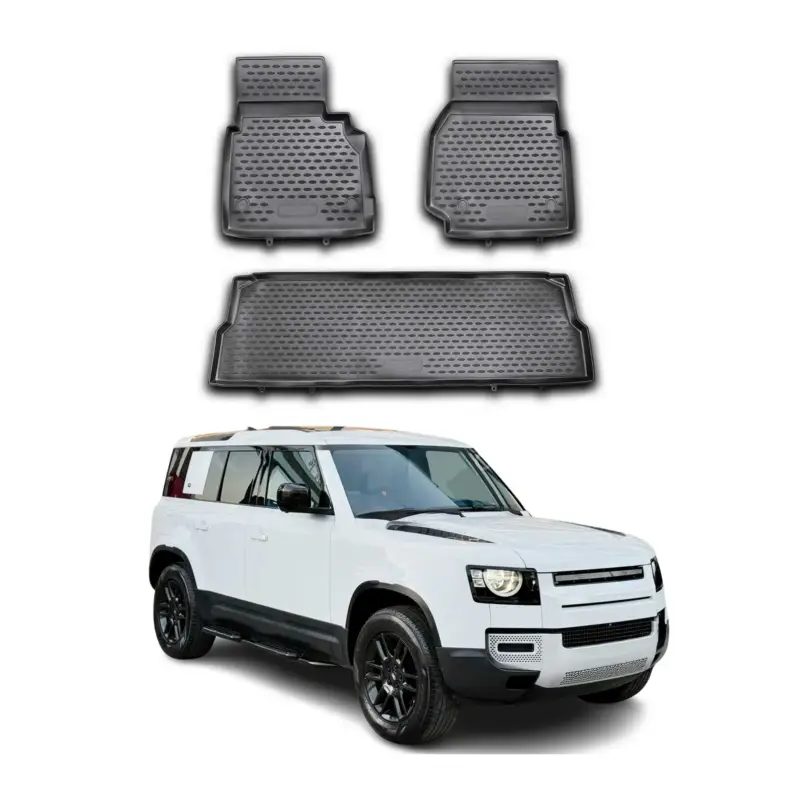 OMAC Gummimatten Fußmatten für Land Rover Defender 110 2007-2020 TPE Schwarz 3x Expressversand