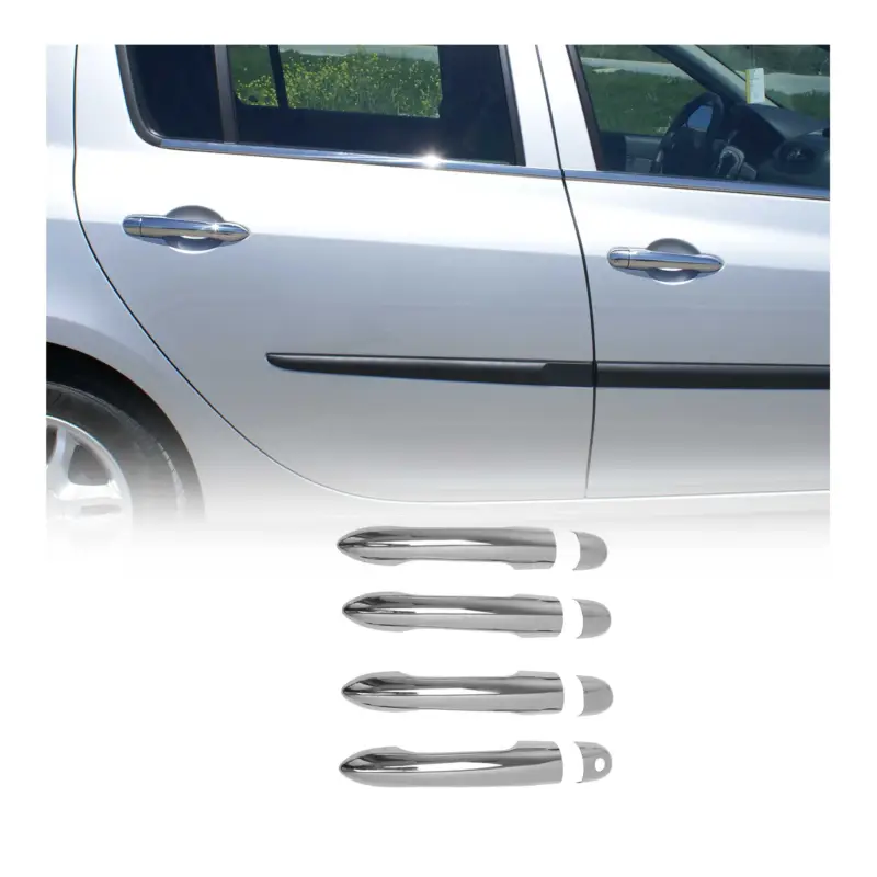 Versand Am Gleichen Tag Chrom Türgriff Blende für Renault Clio 2005-2013 4Tür Edelstahl 8tlg