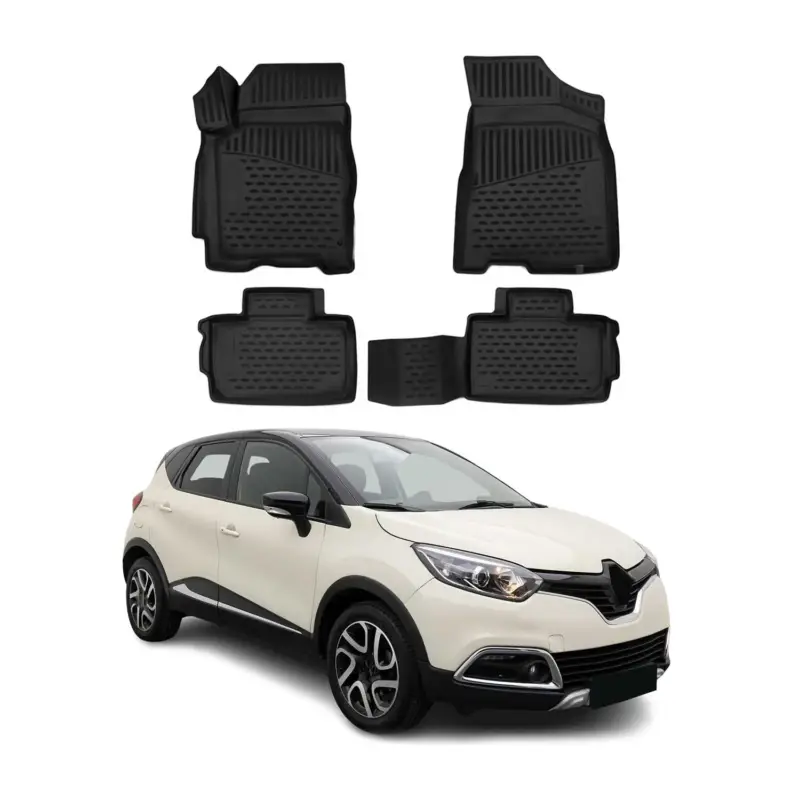 Sofort Bestellen OMAC Gummimatten Fußmatten für Renault Captur 2013-2019 TPE Automatte Schwarz 4x