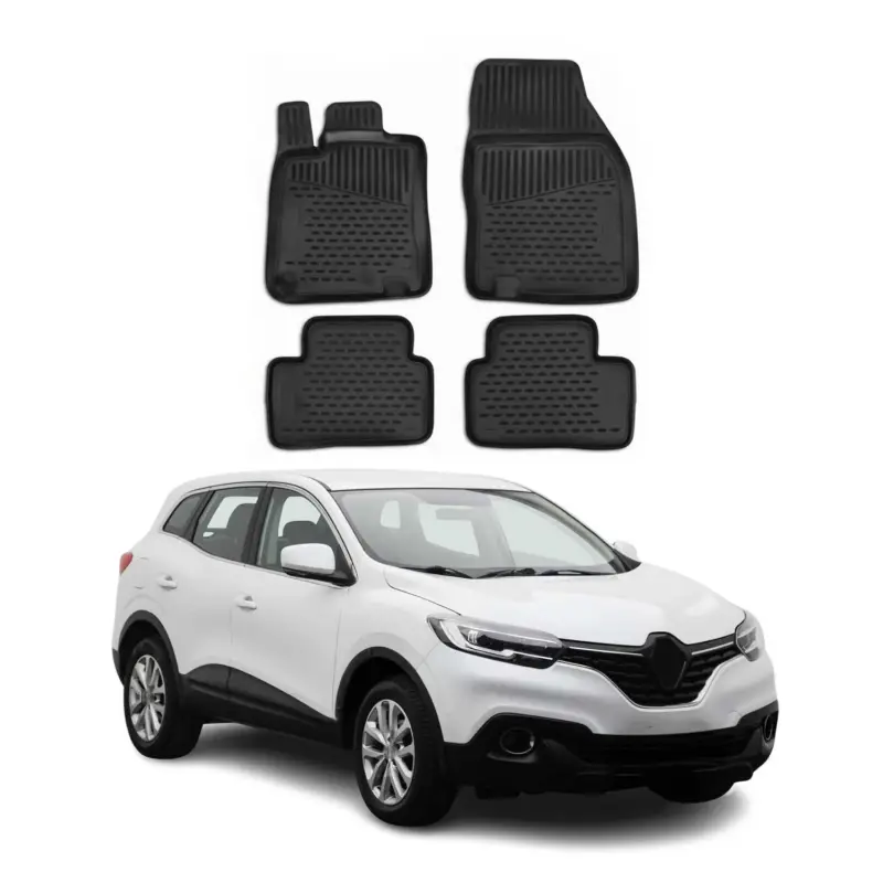 Meistverkauft OMAC Gummimatten Fußmatten für Renault Kadjar 2015-2021 TPE Automatte Schwarz 4x