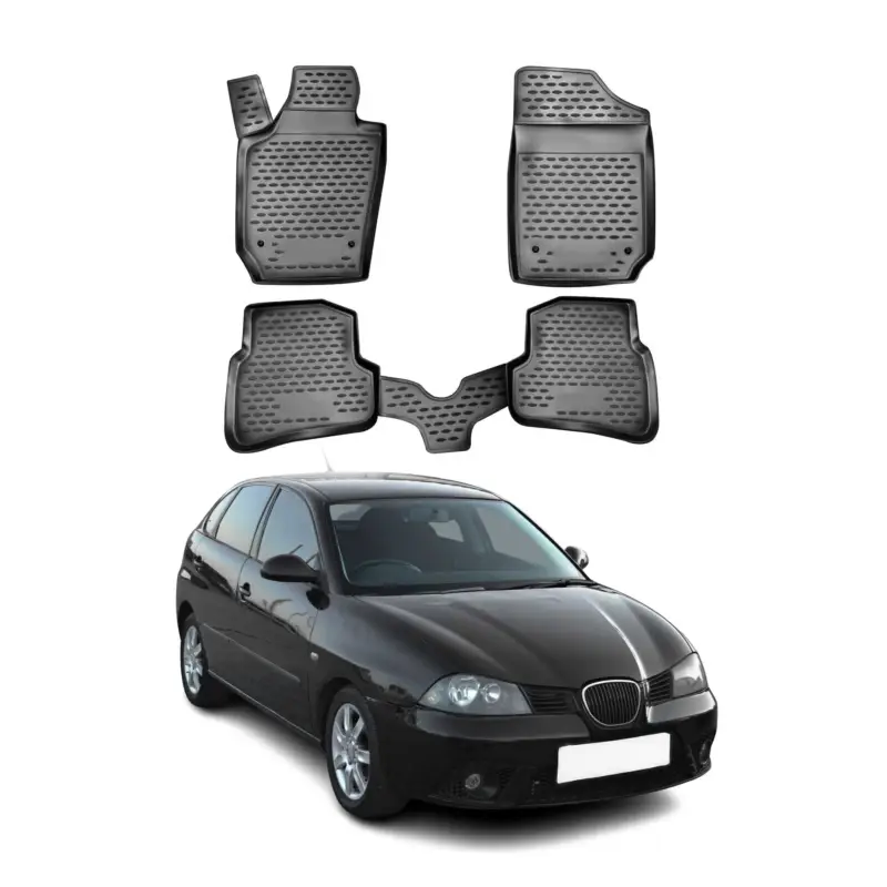 OMAC Gummimatten Fußmatten für Seat Ibiza 2008-2017 TPE Automatten Schwarz 4x Neue Kollektion