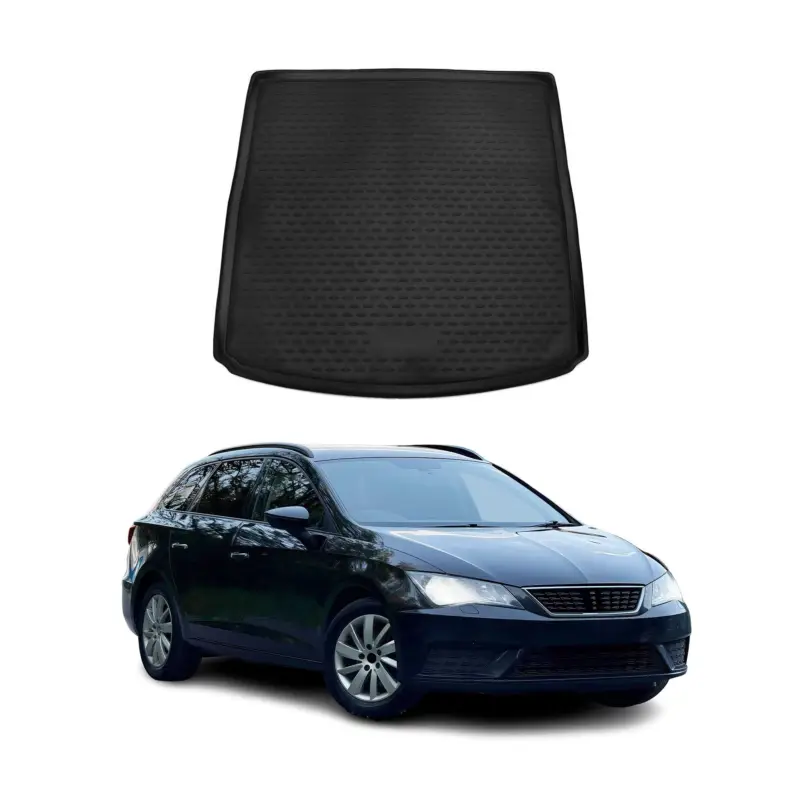 Kofferraummatte Kofferraumwanne für Seat Leon 2013-2020 Kombi Gummi TPE Schwarz Wochenendangebot