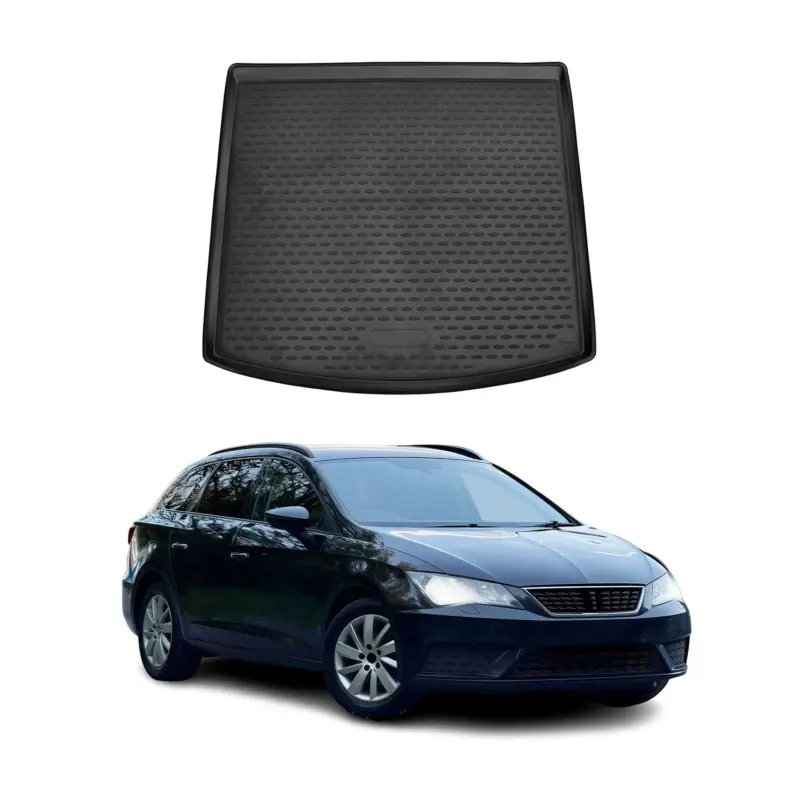 Kofferraummatte Kofferraumwanne für Seat Leon Kombi 2012-2020 Gummi TPE Schwarz Super-Preis