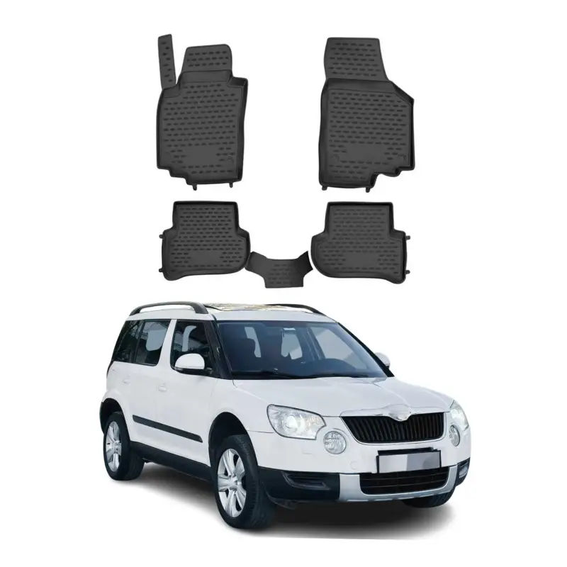 Neu Im Sortiment OMAC Gummimatten Fußmatten für Skoda Yeti 2009-2017 TPE Automatten Schwarz 4x