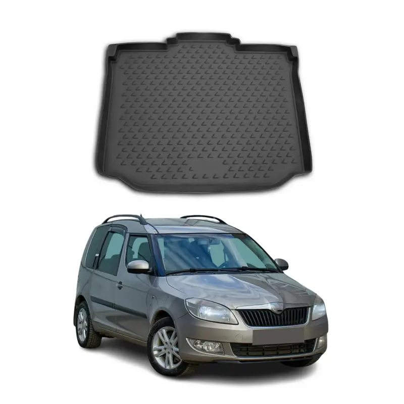 Preisreduziert Kofferraummatte Kofferraumwanne für Skoda Roomster 2006-2015 Gummi TPE Schwarz