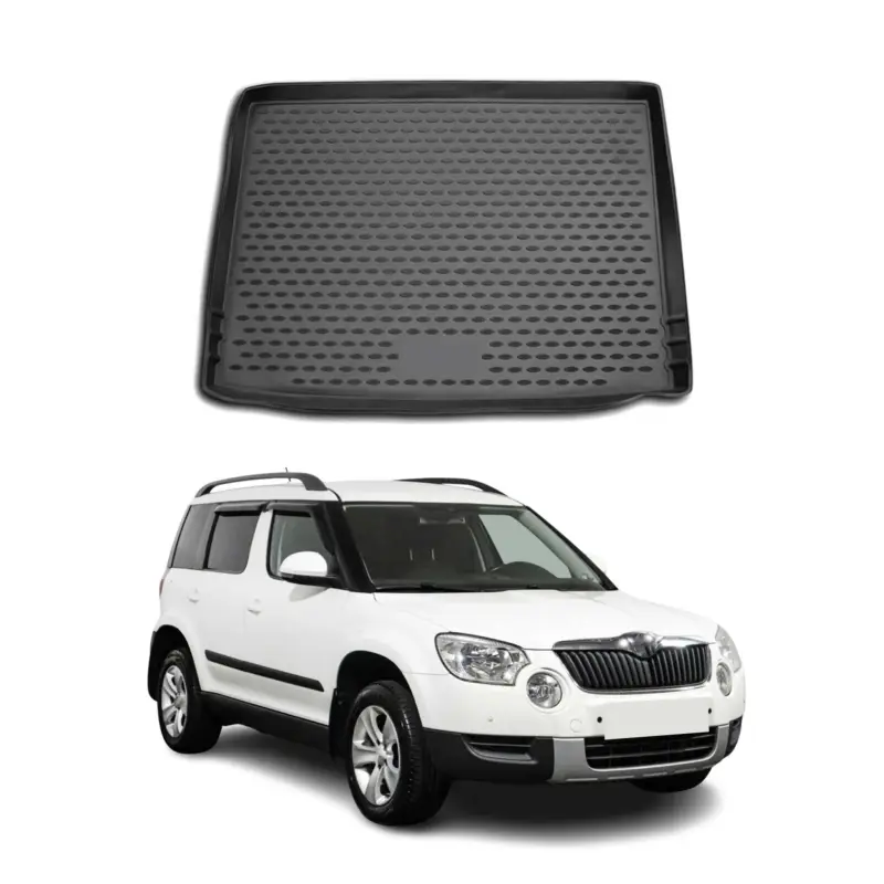 Begrenztes Angebot Kofferraummatte Kofferraumwanne für Skoda Yeti 2009-2017 Gummi TPE Schwarz