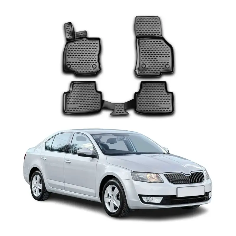 Online Kaufen OMAC Gummimatten Fußmatten für Skoda Octavia 2013-2020 TPE Automatten Schwarz 4x