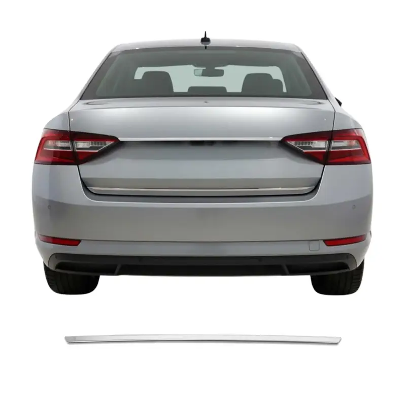Versand Am Gleichen Tag Kofferraumleiste Heckleiste für Skoda Superb Limo 2015-2024 Edelstahl Chrom