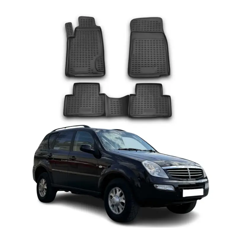 OMAC Gummimatten Fußmatten für Ssangyong Kyron 2005-2021 TPE Matten Schwarz 4x Sonderaktion