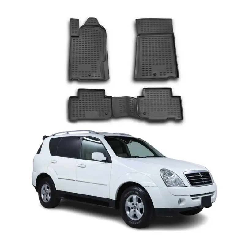 Top-Preis OMAC Gummimatten Fußmatten für Ssangyong Rexton GAB 2002-2021 TPE Schwarz 4x