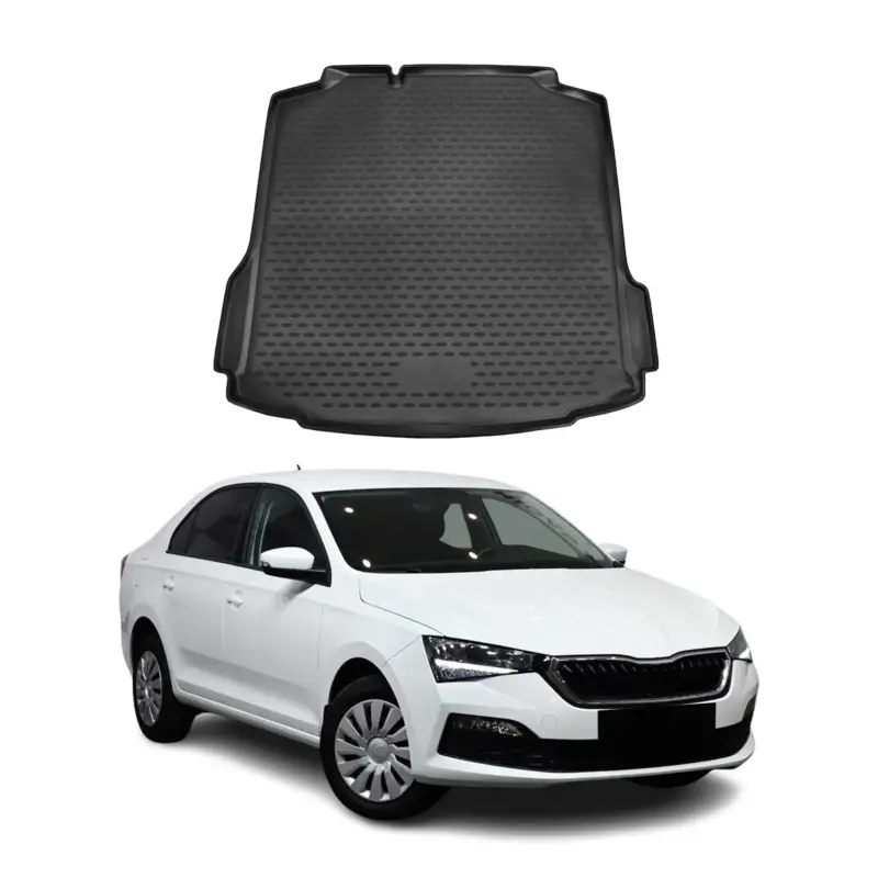 Kofferraummatte Kofferraumwanne für Skoda Rapid Limo 2017-2019 Gummi TPE Schwarz Online Kaufen