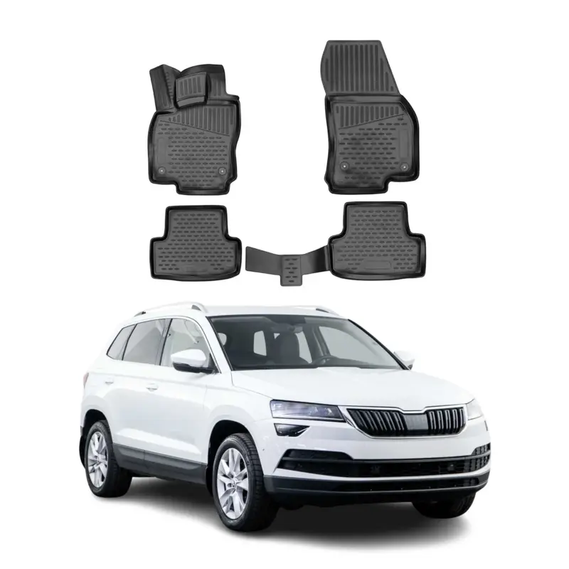 OMAC Gummimatten Fußmatten für Skoda Karoq 2017-2026 TPE Automatten Schwarz 4x Jetzt Kaufen