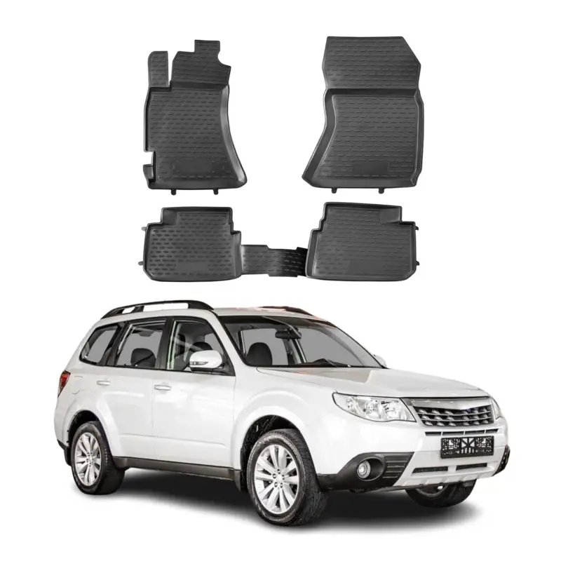 OMAC Gummimatten Fußmatten für Subaru Forester III 2008-2013 TPE Schwarz 4tlg Garantierte Lieferung