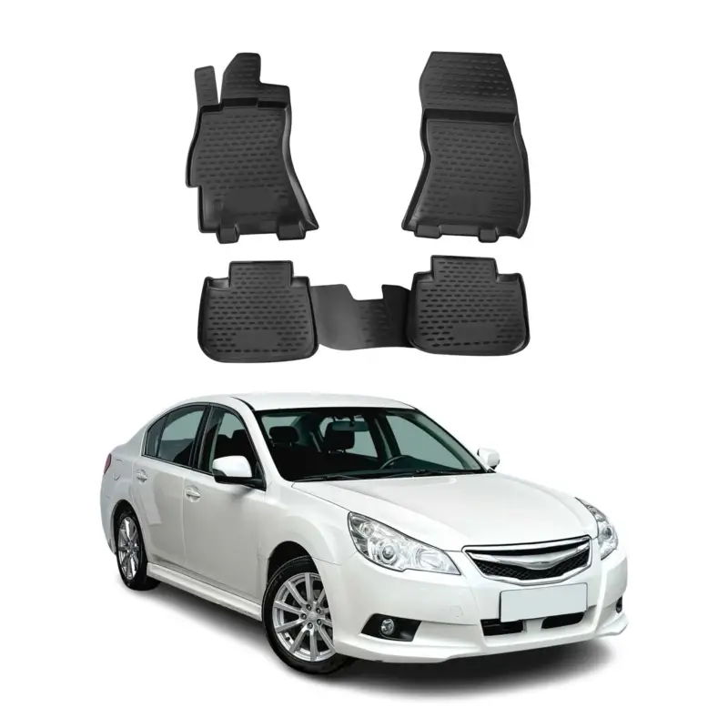 Top-Seller OMAC Gummimatten Fußmatten für Subaru Legacy 2009-2014 TPE Automatten Schwarz 4x