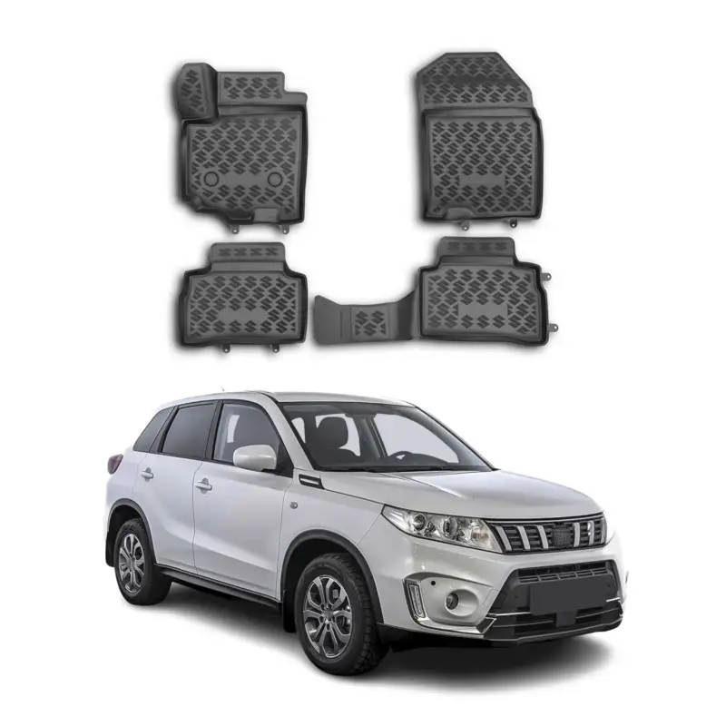 OMAC Gummimatten Fußmatten für Suzuki Vitara 2015-2024 TPE Automatten Schwarz 4x Sonderaktion