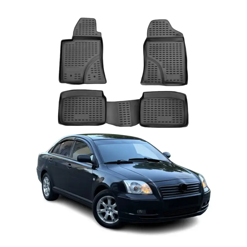 OMAC Gummimatten Fußmatten für Toyota Avensis 2003-2009 TPE Automatte Schwarz 4x Versand Am Gleichen Tag