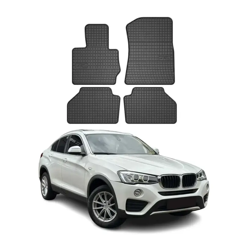 Abverkauf OMAC Gummi Fußmatten für BMW X4 F26 2014-2018 Automatten Gummi TPE Schwarz 4tlg