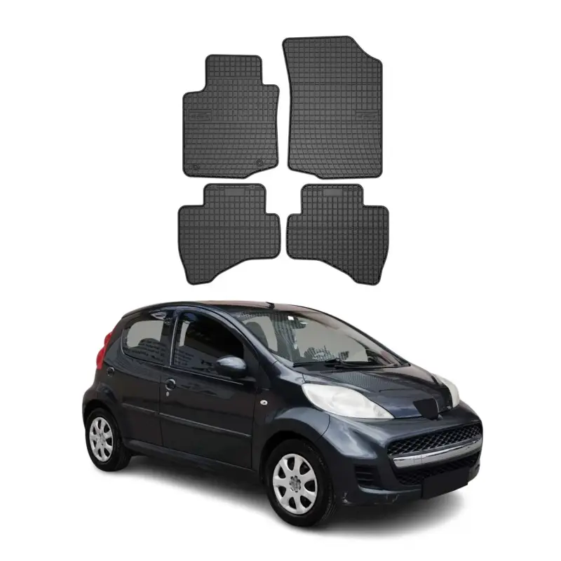 Kracherpreis OMAC Gummi Fußmatten für Peugeot 107 2005-2014 Automatten Gummi TPE Schwarz 4tlg