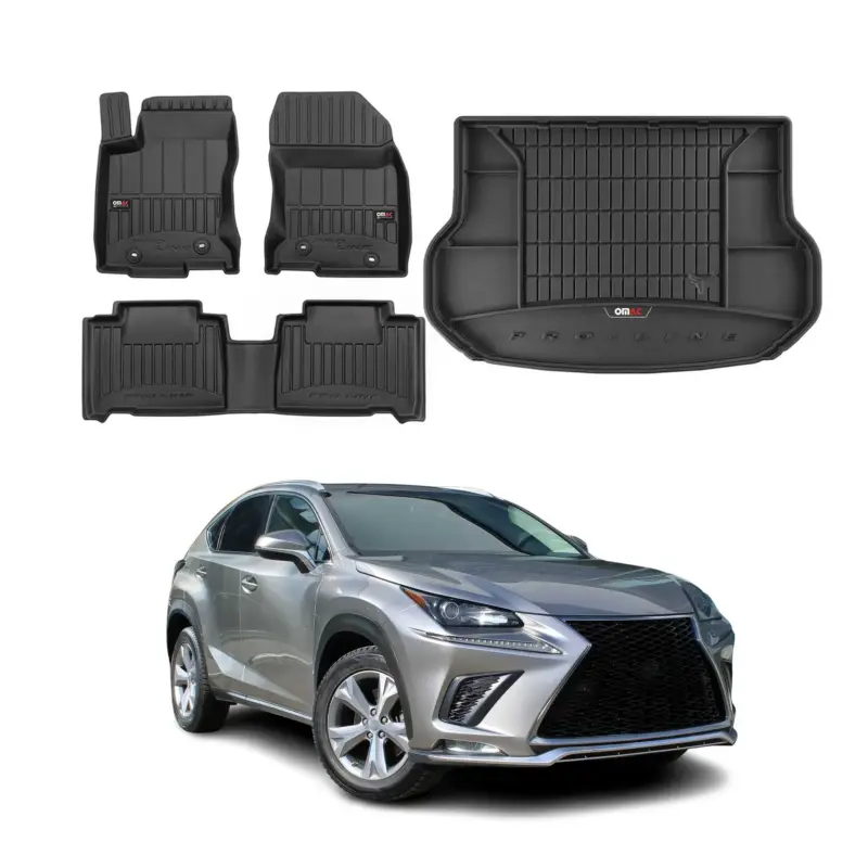 Jetzt Bestellen OMAC Fußmatten & Kofferraumwanne Set für Lexus NX 2015-2021 Gummi Schwarz 4x