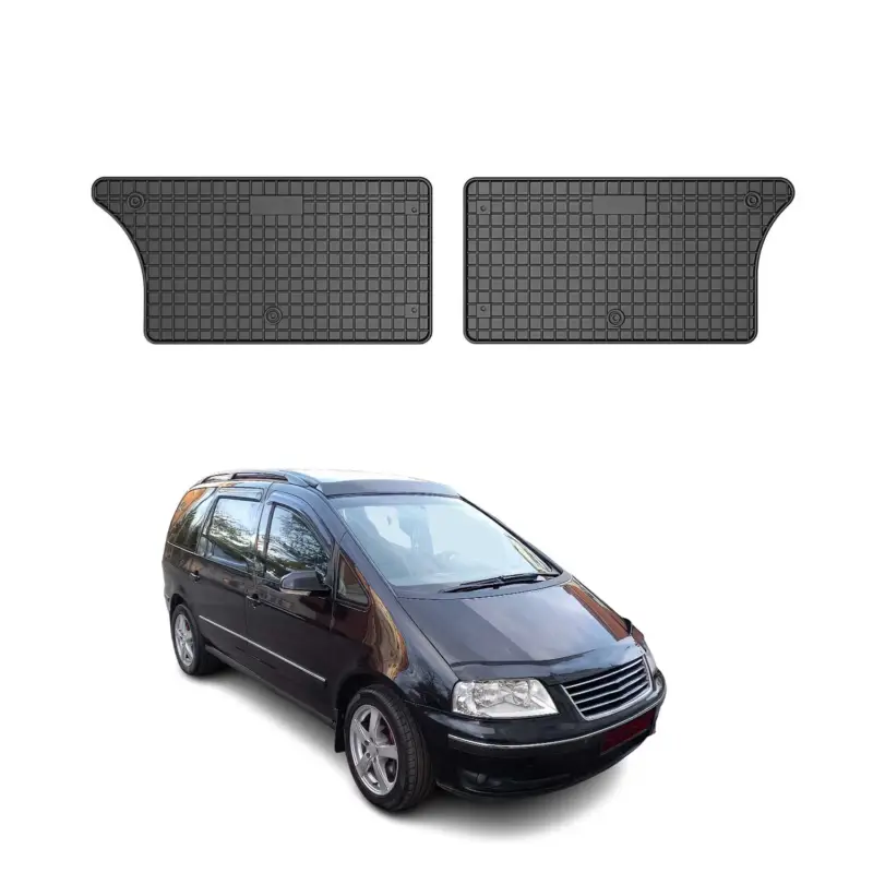 Highlight OMAC Gummi Fußmatten für VW Sharan 1995-2010 3.Reihe Gummi TPE Schwarz 2tlg