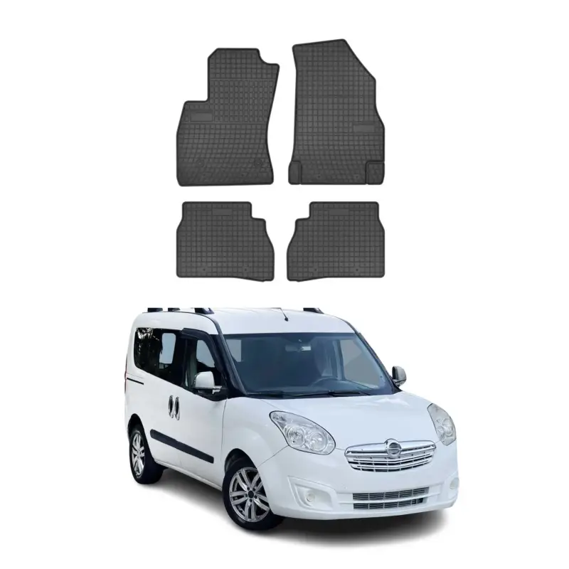 Top-Seller OMAC Gummi Fußmatten für Opel Combo D 2012-2019 Automatten Gummi TPE Schwarz 4x