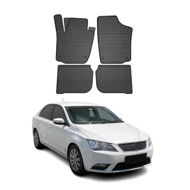 Markenware OMAC Gummi Fußmatten für Seat Toledo 2002-2019 Automatten Gummi TPE Schwarz 4tlg