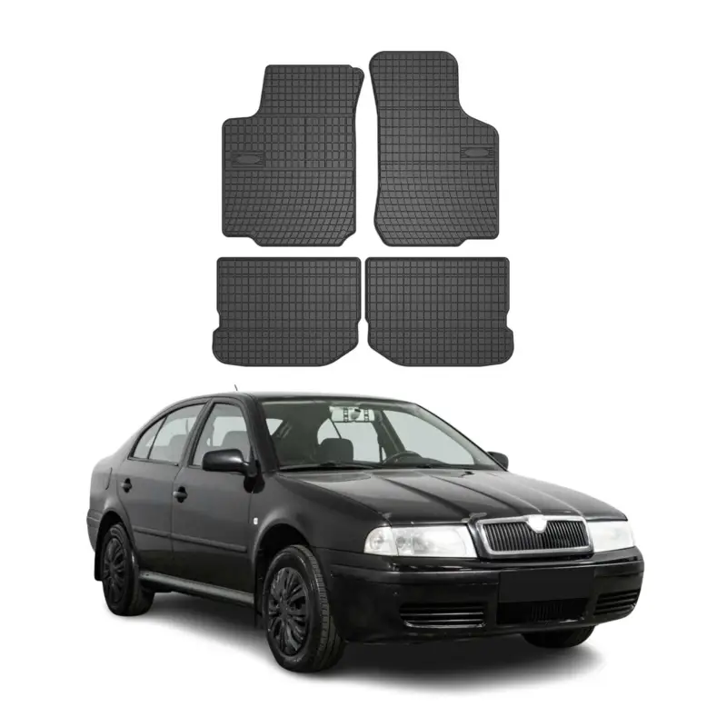 Sonderangebot OMAC Gummi Fußmatten für Skoda Octavia 1996-2010 Automatten Gummi TPE Schwarz 4x