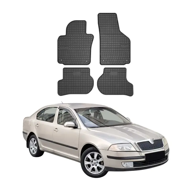 Wochenendangebot OMAC Gummi Fußmatten für Skoda Octavia 2004-2013 Automatten Gummi TPE Schwarz 4x