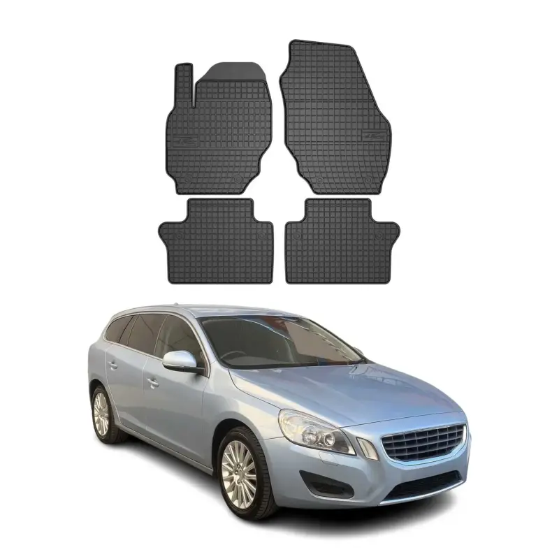 Jetzt Kaufen OMAC Gummi Fußmatten für Volvo V70 2007-2016 Automatten Gummi TPE Schwarz 4tlg