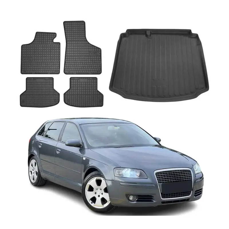 Markenprodukt Fußmatten & Kofferraumwanne Set für Audi A3 8P Sportback 2004-2012 Gummi 5x