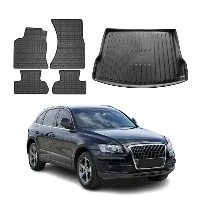 Top-Seller Fußmatten & Kofferraumwanne Set für Audi Q5 8RB 2008-2017 Gummi TPE Schwarz 5x