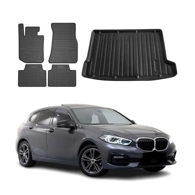 Fußmatten & Kofferraumwanne Set für BMW 1er F40 2019-2024 Gummi TPE Schwarz 5x Meistverkauft