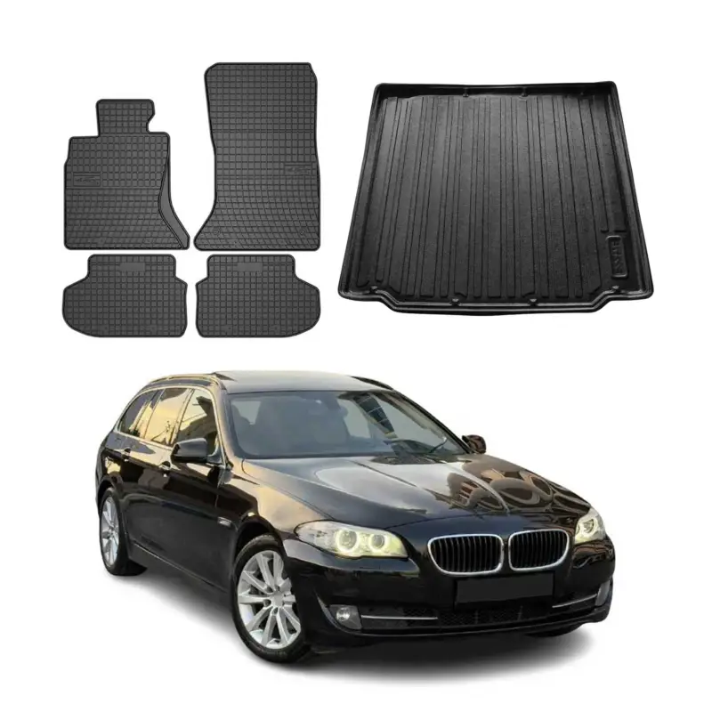 Fußmatten & Kofferraumwanne Set für BMW 5er Touring F11 2009-2017 Gummi 5x Aktuell