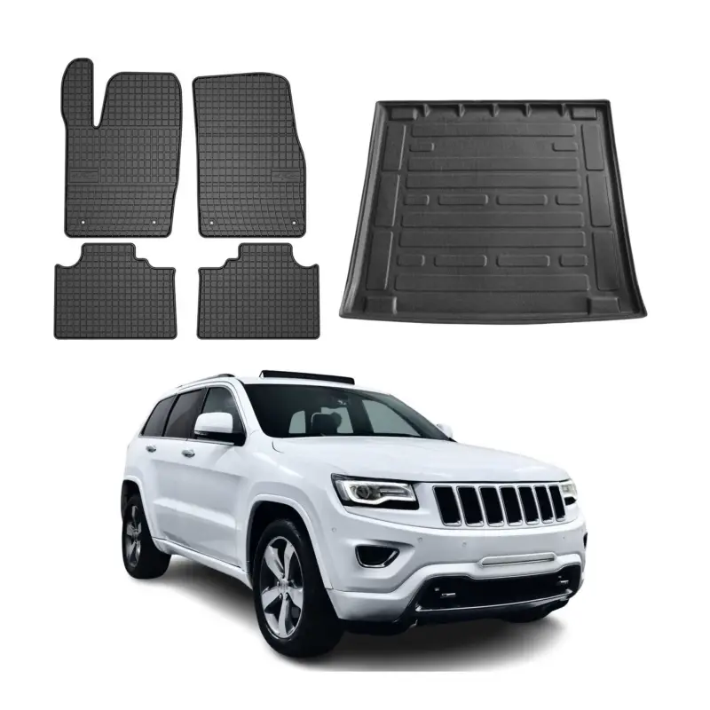Versand Am Gleichen Tag Fußmatten & Kofferraumwanne Set für Jeep Grand Cherokee 2016-2022 Gummi 5x