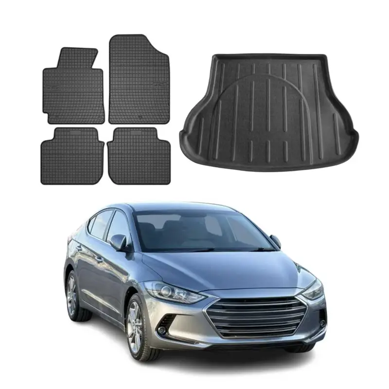 Fußmatten & Kofferraumwanne Set für Hyundai Elantra 2010-2015 Gummi Schwarz 5x Letzte Chance